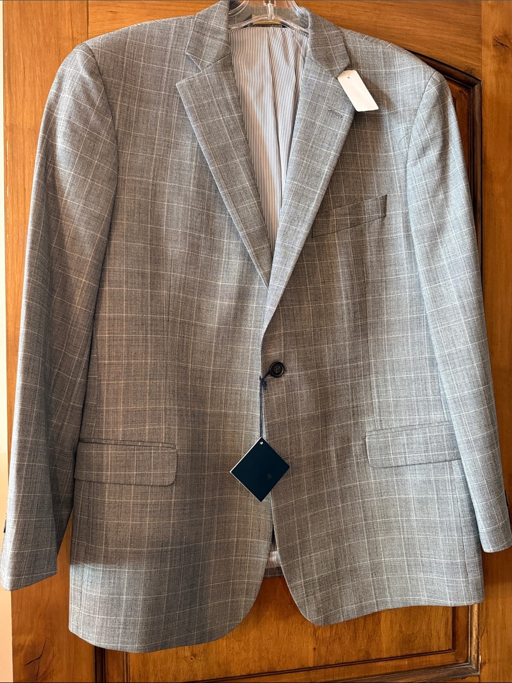 Brooks Brothers Men's Gray Windowpane Blazer - Classic Tailored Jacket